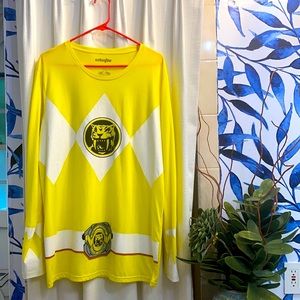 Mighty Morphin Yellow Power Rangers Costume Shirt
